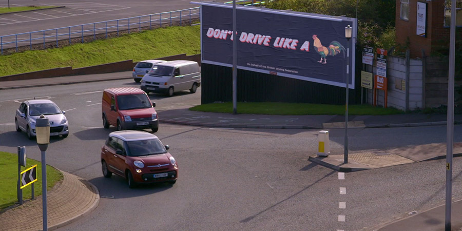 Don't drive like a... picture of a cockerel