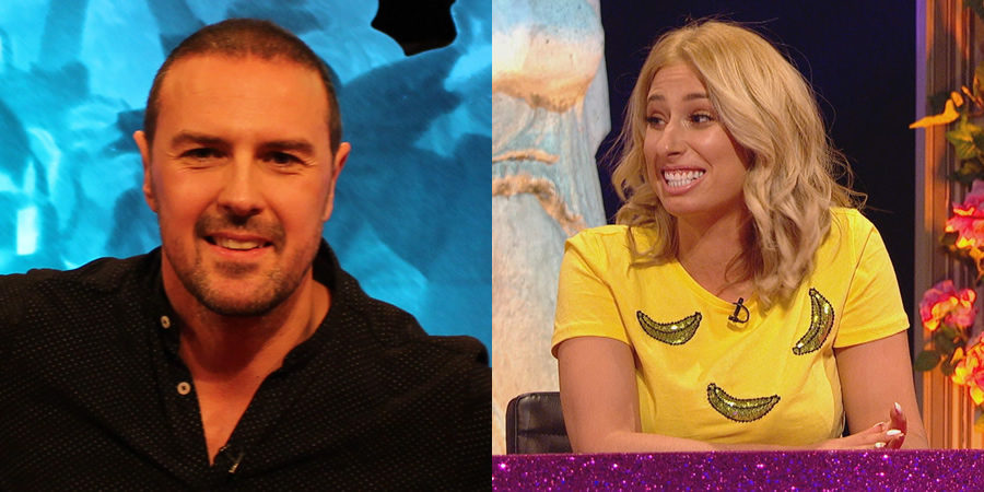 Celebrity Juice. Image shows from L to R: Paddy McGuinness, Stacey Solomon