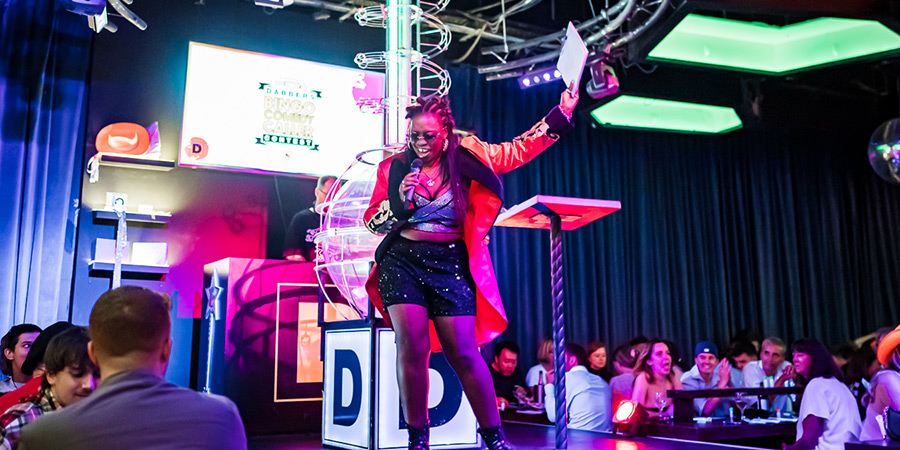Dabbers Bingo Comedy Caller competition 2025. Sikisa. Credit: Onyi Olisa
