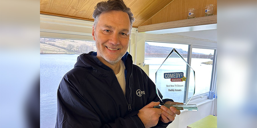 David Morrissey, pictured with Daddy Issues' trophy for Best New TV Sitcom 2024. Malcolm (David Morrissey)