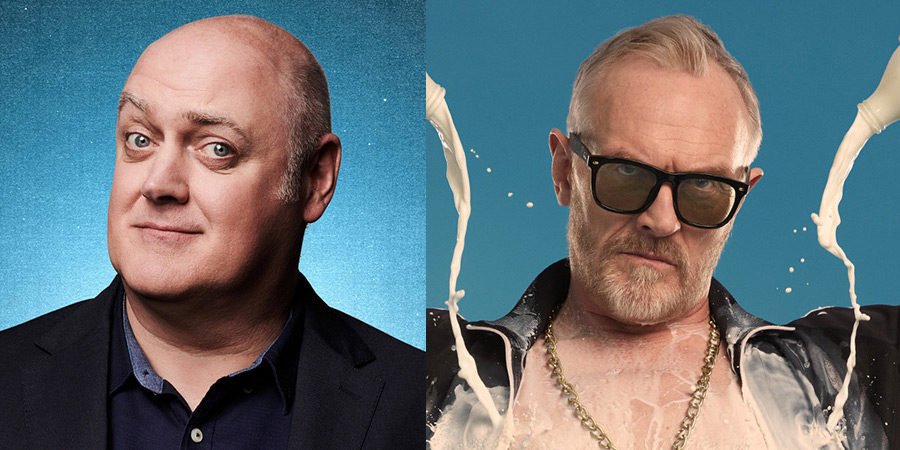 Image shows left to right: Dara O Briain, Greg Davies Image shows left to right: Dara O Briain, Greg Davies