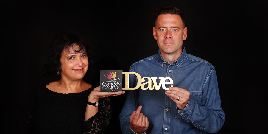Dave's Edinburgh Comedy Awards. Image shows from L to R: Nica Burns, Luke Hales