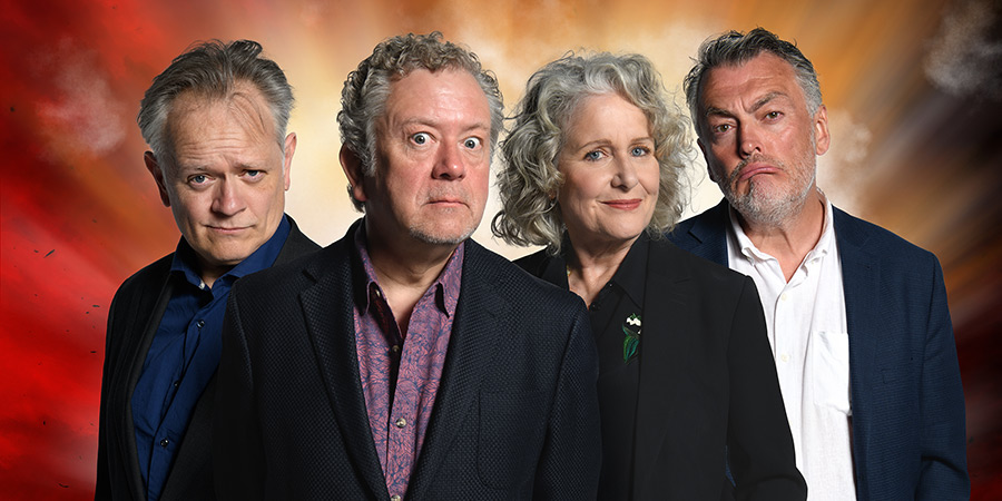 Dead Ringers: The 25th Anniversary Tour. Image shows left to right: Duncan Wisbey, Jon Culshaw, Jan Ravens, Lewis Macleod. Credit: Steve Ullathorne Dead Ringers: The 25th Anniversary Tour. Image shows left to right: Duncan Wisbey, Jon Culshaw, Jan Ravens, Lewis Macleod. Credit: Steve Ullathorne
