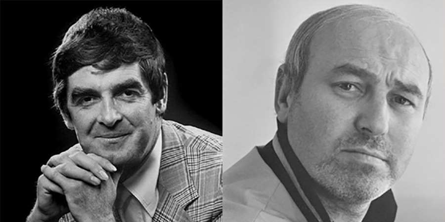 Image shows left to right: Derek Nimmo, Bill Maynard