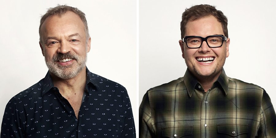 Image shows from L to R: Graham Norton, Alan Carr