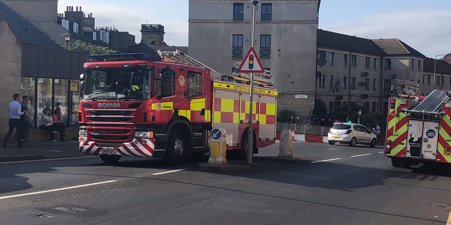 Fire Engines outside Pleasance Courtyard. Copyright: Joanne Rutherford