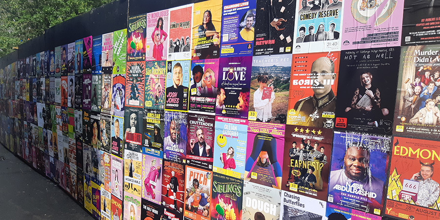 Edinburgh Fringe 2023 - Posters near the Pleasance Grand