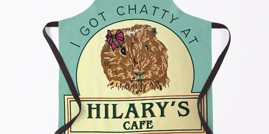 I got chatty at Hilary's Cafe apron