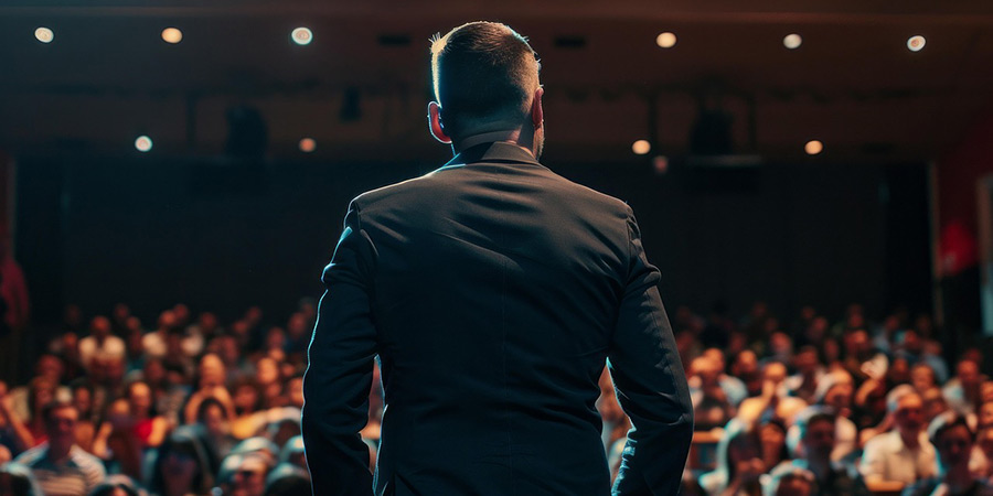 Performer in front of an audience Performer in front of an audience