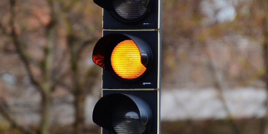 Amber traffic light