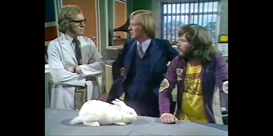 The Goodies. Image shows left to right: Graeme (Graeme Garden), Tim (Tim Brooke-Taylor), Bill (Bill Oddie)