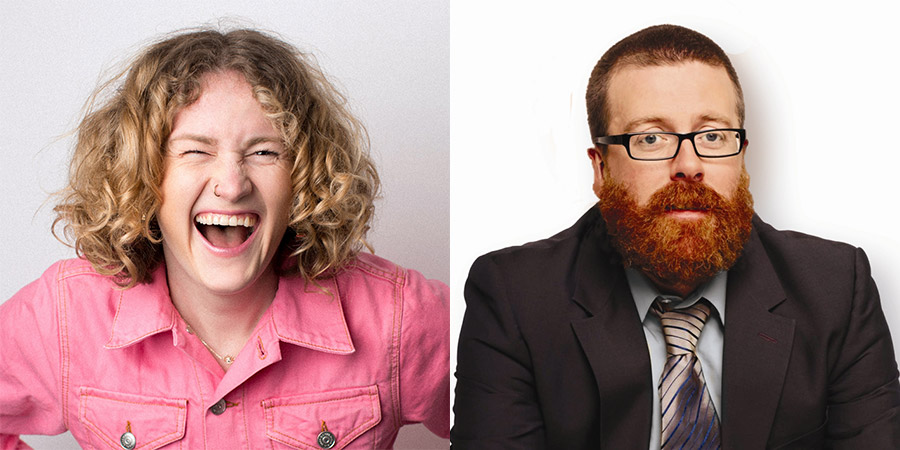 Image shows from L to R: Grace Campbell, Frankie Boyle