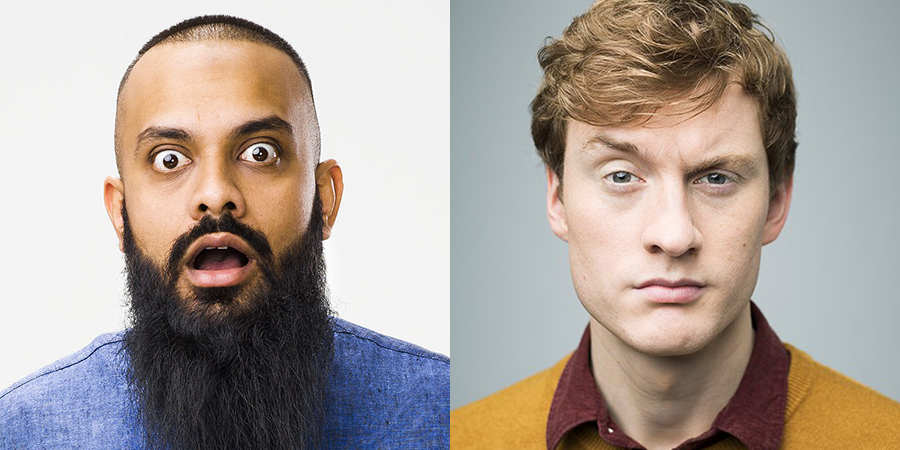 Image shows from L to R: Guz Khan, James Acaster