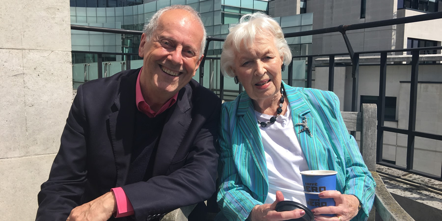 Image shows from L to R: Gyles Brandreth, June Whitfield