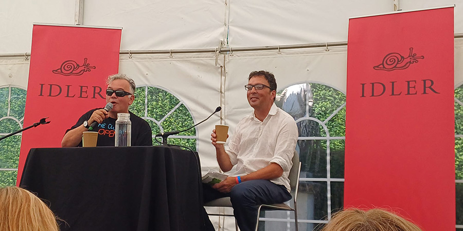 Idler Festival 2025. Image shows left to right: Stewart Lee, Tom Hodgkinson. Credit: Hazel Hawkins Idler Festival 2025. Image shows left to right: Stewart Lee, Tom Hodgkinson. Credit: Hazel Hawkins