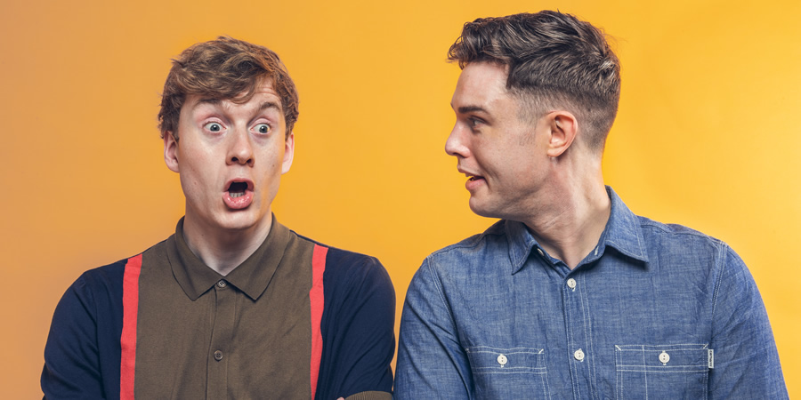 Off Menu. Image shows from L to R: James Acaster, Ed Gamble. Copyright: Paul Gilbey