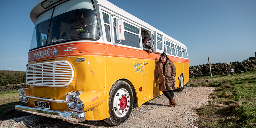 Johnny Vegas: Carry On Glamping. Image shows from L to R: Johnny Vegas, Beverley Dixon