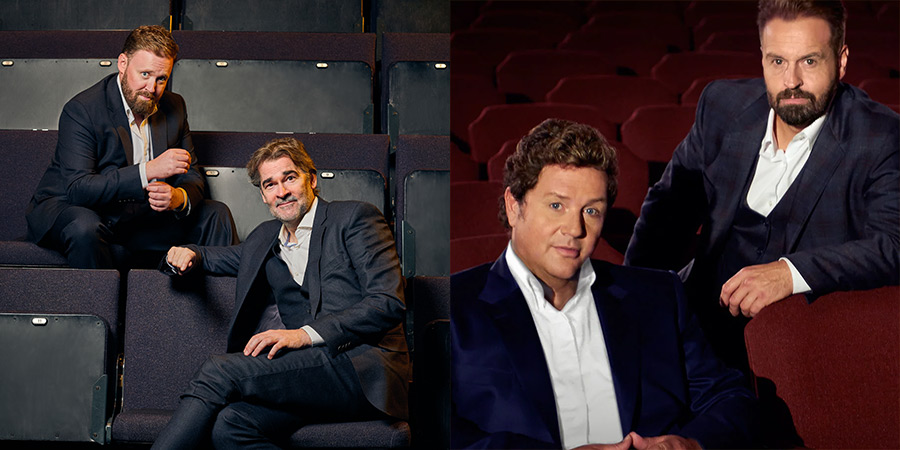 Image shows left to right: John Kearns, Adam Riches, Michael Ball, Alfie Boe