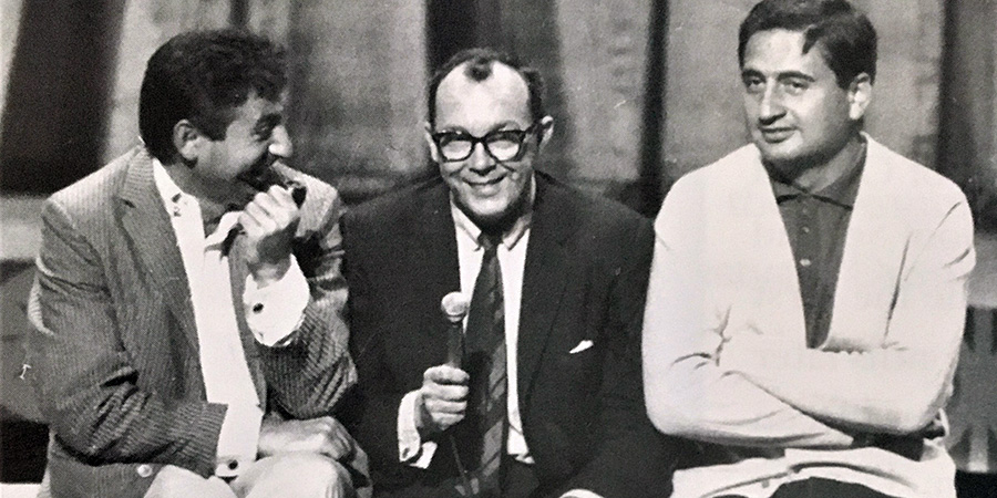 Image shows left to right: Mike Winters, Eric Morecambe, Bernie Winters