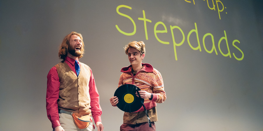 Stepdads at Musical Comedy Awards 2019. Image shows from L to R: Tom Penn, Luke Rollason, Stepdads. Copyright: Elina Kansikas