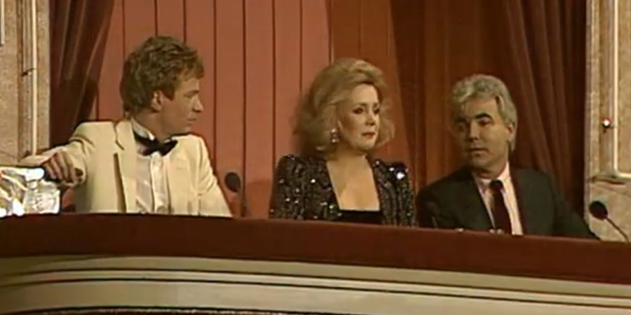 Image shows left to right: Jim Davidson, Millicent Martin, Bill Kenwright