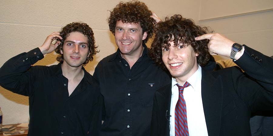 Image shows from L to R: Thomas Nelstrop, Pete Smith, Simon Amstell