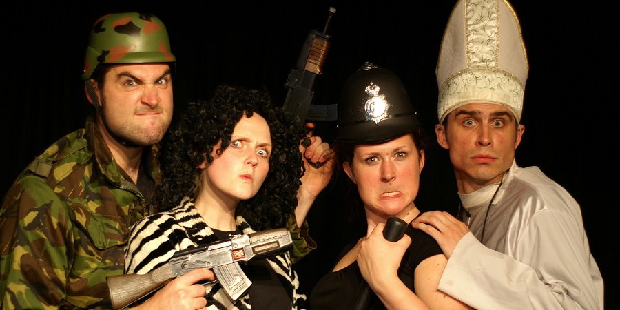 NewsRevue 2007. Image shows from L to R: Will Kenning, Pippa Evans, Emily Murphy, Ben Watson