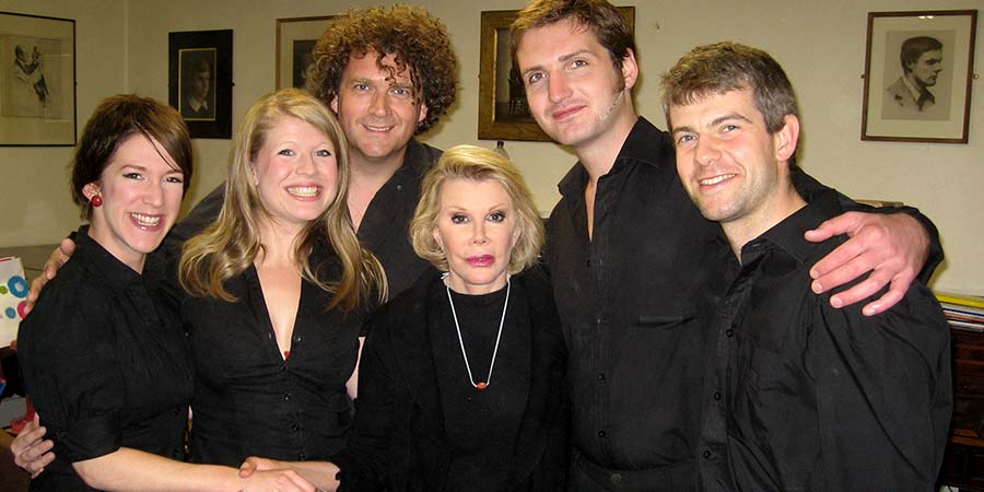 Image shows from L to R: Katie Cotterell, Helen Colby, Pete Smith, Joan Rivers, Will Allen, Nick Afkar