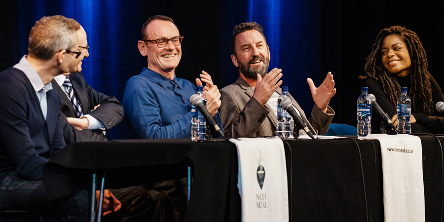 Nextmeal.co.uk launch. Image shows from L to R: Sean Lock, Lee Mack, Naomie Harris. Copyright: Ed Moore