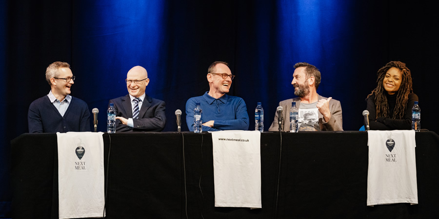 Nextmeal.co.uk launch. Image shows from L to R: Sean Lock, Lee Mack, Naomie Harris. Copyright: Ed Moore