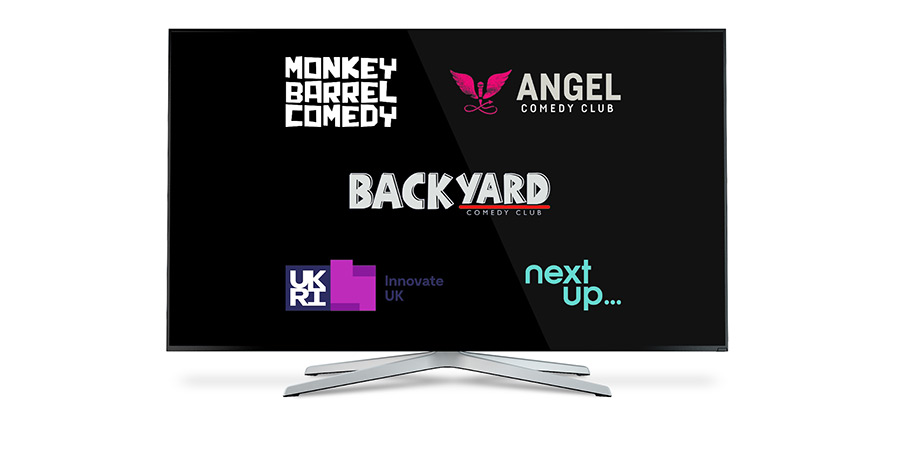 NextUp streaming Monkey Barrel, Angel Comedy, Backyard Comedy with Innovate UK