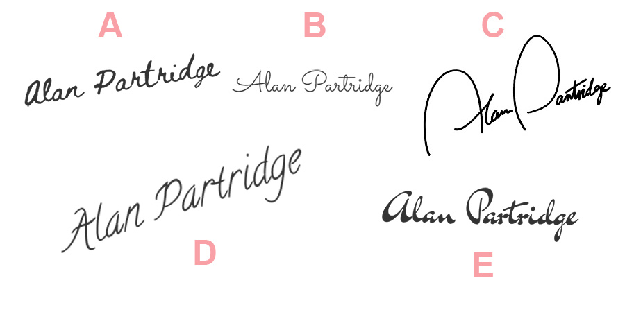 Which is Alan Partridge's signature?