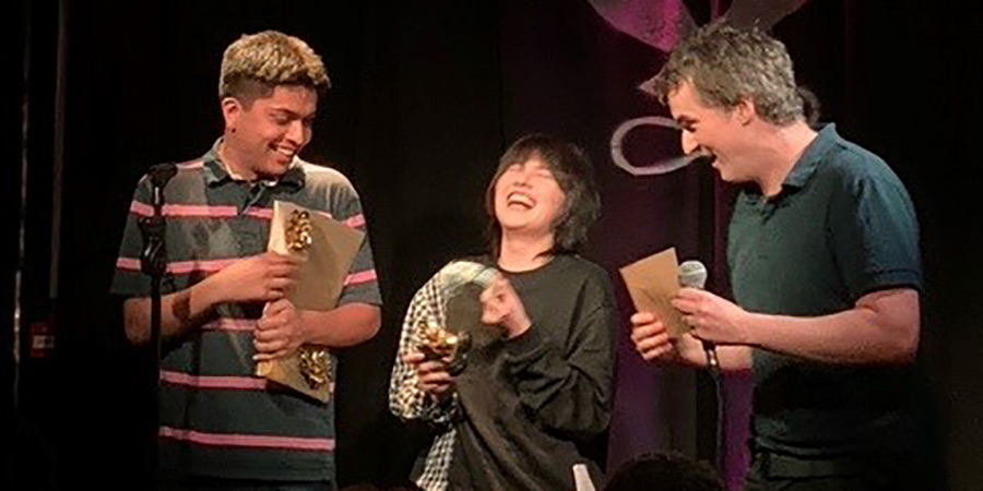 Rising Star New Act 2022 final. Image shows from L to R: Jamie D'Souza, Blank Peng, Pete Nash