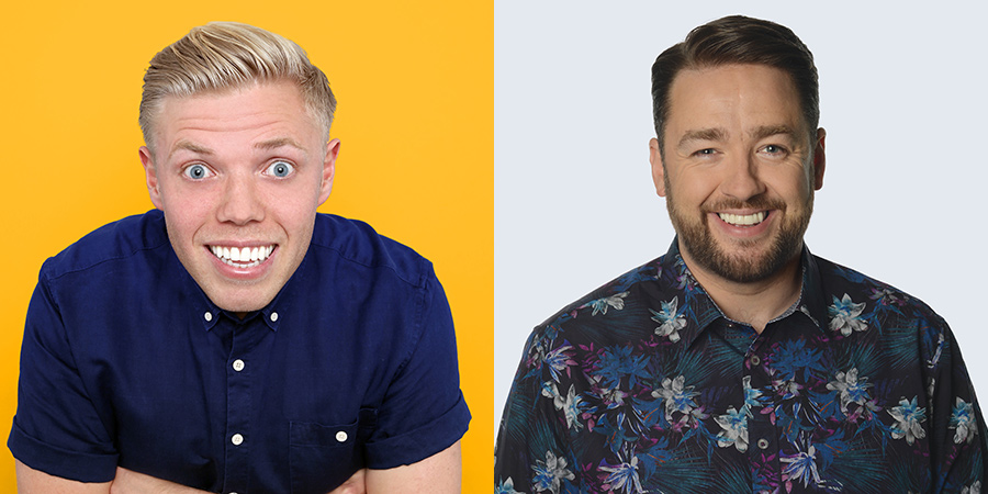 Image shows from L to R: Rob Beckett, Jason Manford