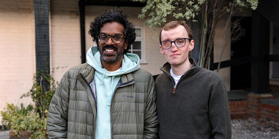 Image shows left to right: Romesh Ranganathan, Aiden Cowie Image shows left to right: Romesh Ranganathan, Aiden Cowie