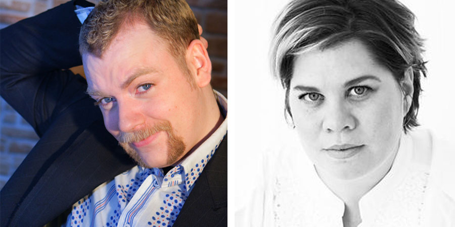 Image shows from L to R: Rufus Hound, Katy Brand