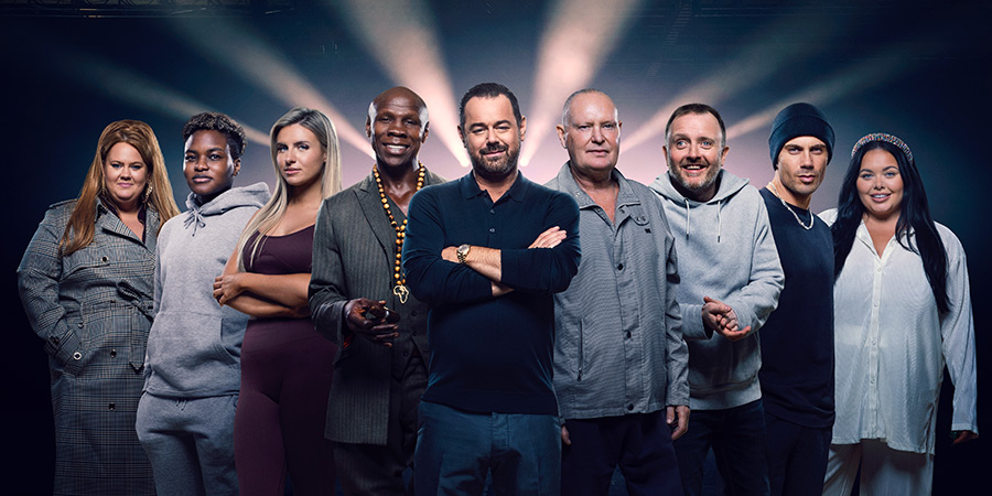 Scared Of The Dark. Image shows left to right: Donna Preston, Nicola Adams, Chloe Burrows, Chris Eubank, Danny Dyer, Paul Gascoigne, Chris McCausland, Max George, Scarlett Moffatt