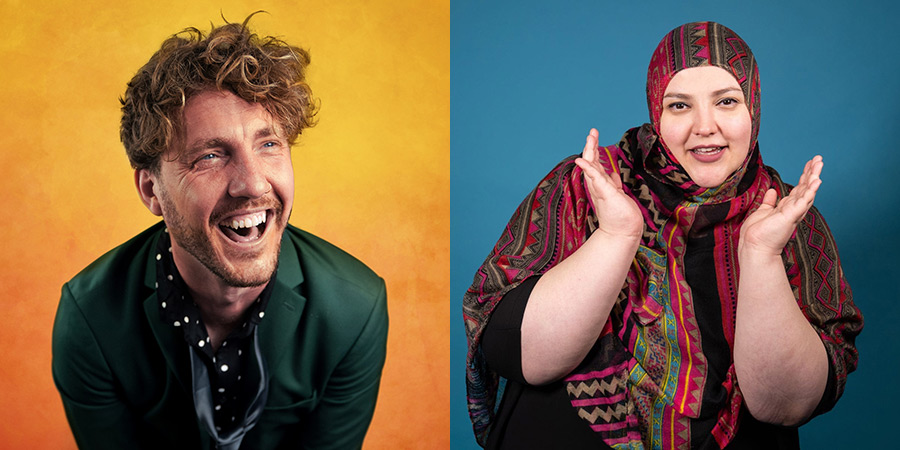 Image shows left to right: Seann Walsh, Fatiha El-Ghorri