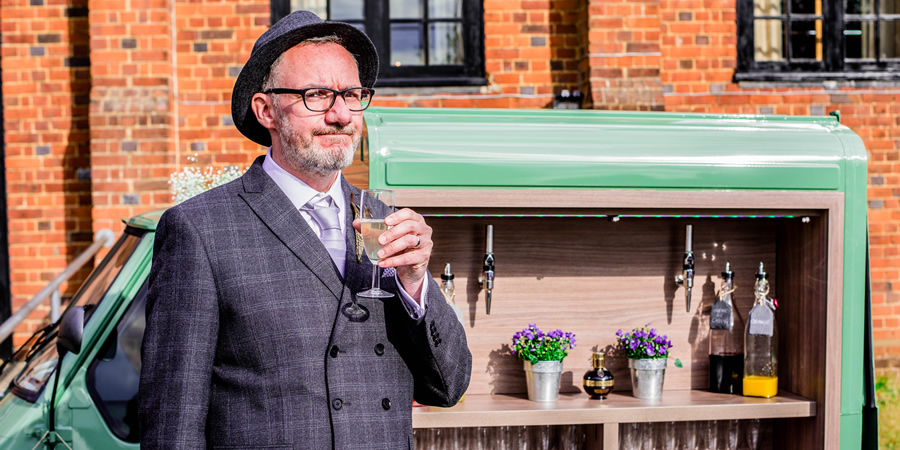 Pre speech nerves, offset by prosecco. Si Hawkins. Copyright: Stephen McKenna