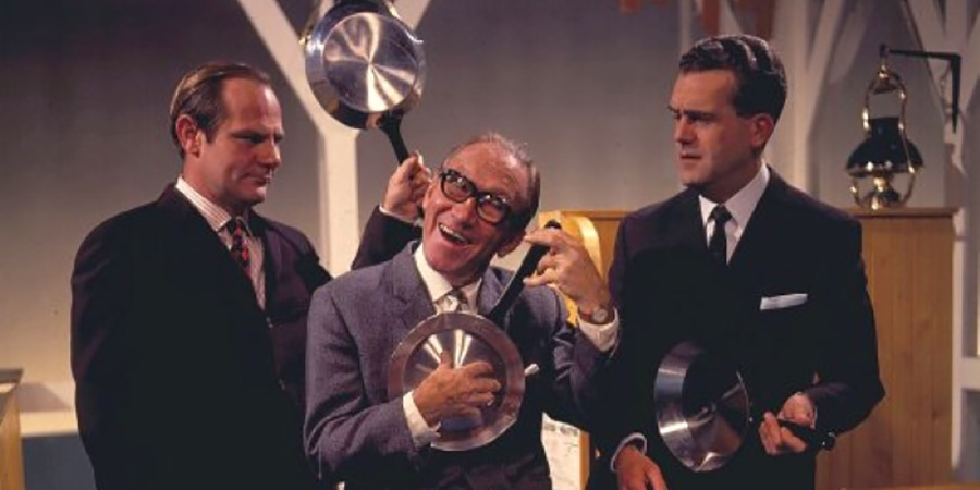 Image shows left to right: Sid Green, Arthur Askey, Dick Hills