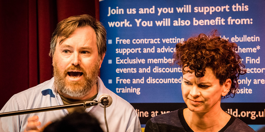 Image shows from L to R: James Cary, Julia McKenzie. Copyright: Em Fitzgerald