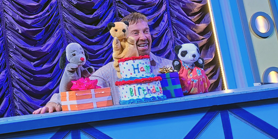 Richard Cadell poses with Sooty, Sweep and Soo at their Palace Theatre to mark Sooty's 75th anniversary. Richard Cadell