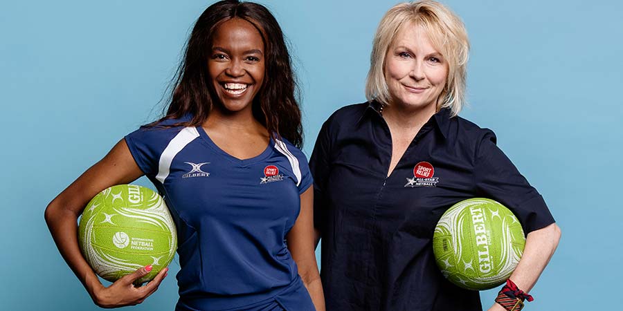 Image shows from L to R: Oti Mabuse, Jennifer Saunders. Copyright: Comic Relief