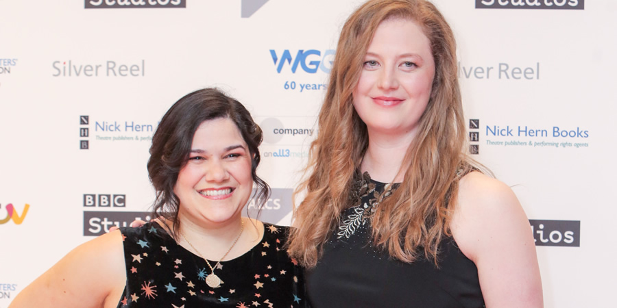 Image shows from L to R: Tasha Dhanraj, Hannah George. Copyright: Matt Writtle / The Writers Guild