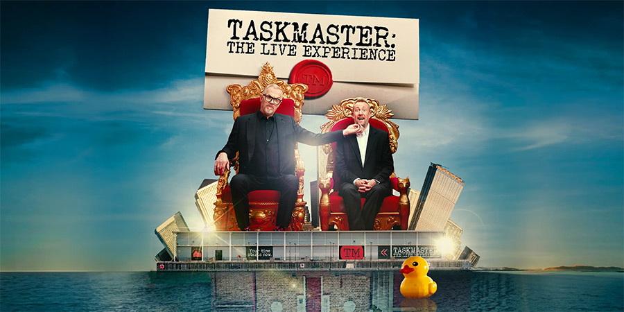 Taskmaster: The Live Experience. Image shows left to right: Greg Davies, Alex Horne