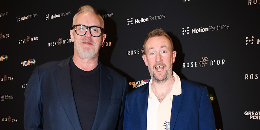 Rose d'Or Award 2024. Image shows left to right: Greg Davies, Alex Horne