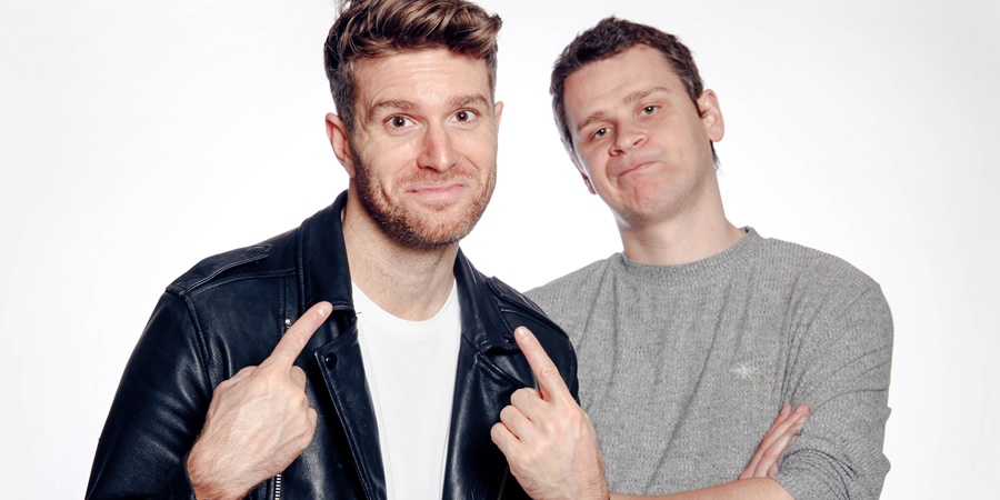 Image shows from L to R: Joel Dommett, Steve Dunne