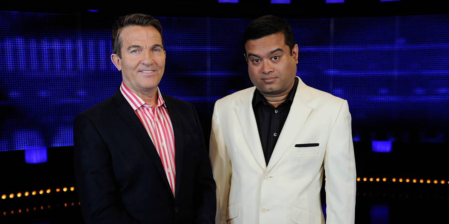 The Chase. Image shows from L to R: Bradley Walsh, Paul Sinha. Copyright: ITV