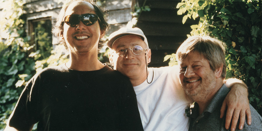 The key Rutles trio, pictured in 2003. Image shows left to right: Ricky Fataar, Neil Innes, John Halsey