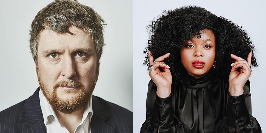 Image shows left to right: Tim Key, Gbemisola Ikumelo